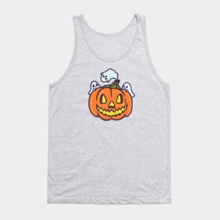 Jack O' Lantern and Cute Little Ghosts Tank Top